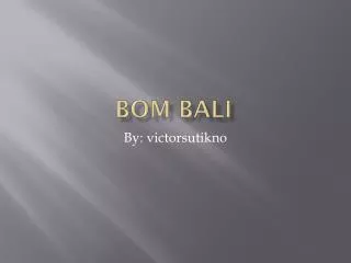 bom bali