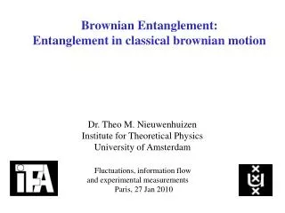 Brownian Entanglement: Entanglement in classical brownian motion