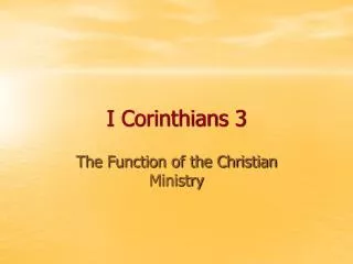 I Corinthians 3