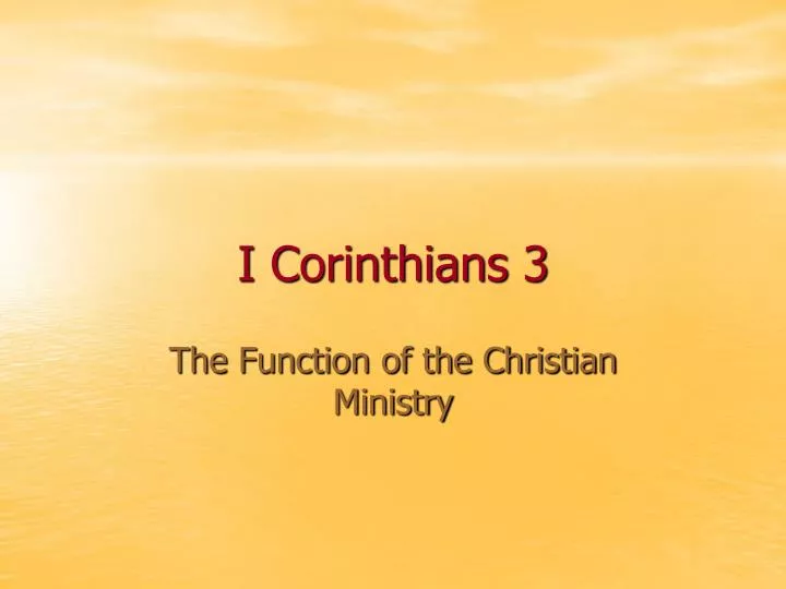 i corinthians 3