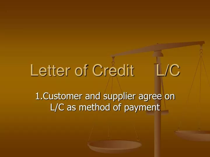 letter of credit l c
