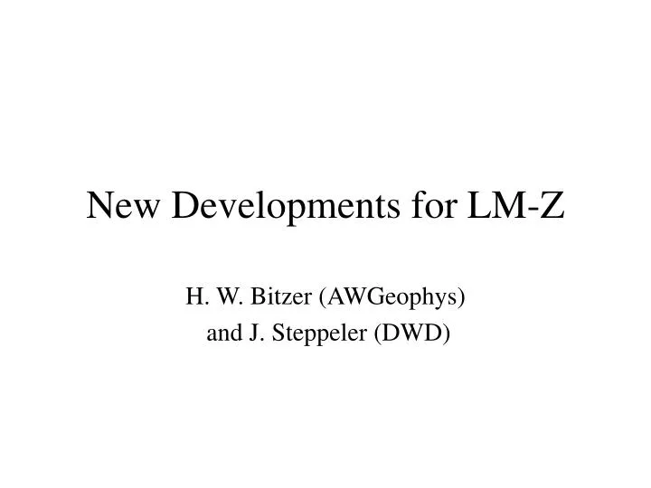new developments for lm z