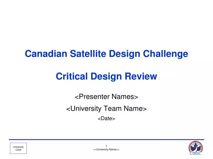 canadian satellite design challenge critical design review