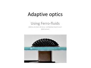Adaptive optics