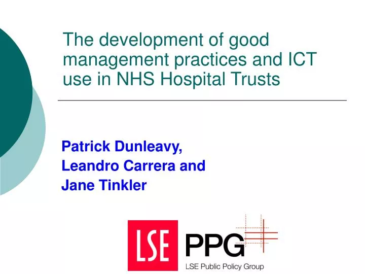 the development of good management practices and ict use in nhs hospital trusts