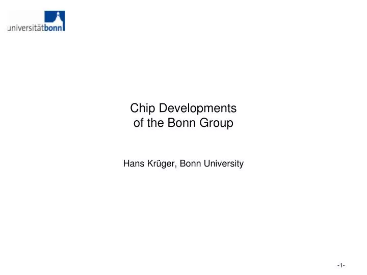 chip developments of the bonn group
