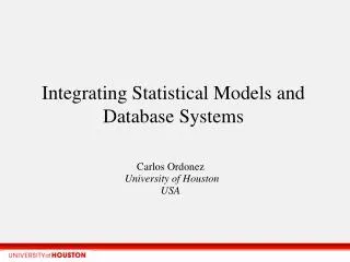 integrating statistical models and database systems