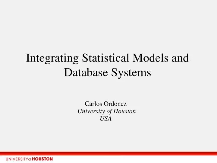 integrating statistical models and database systems