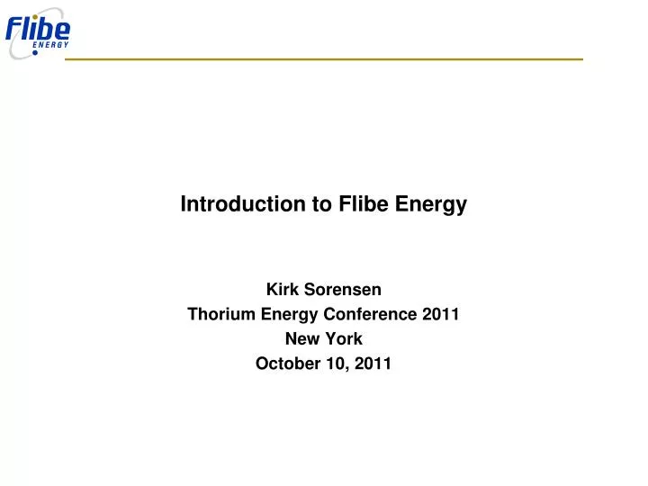 introduction to flibe energy