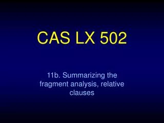 CAS LX 502