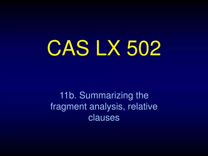 cas lx 502