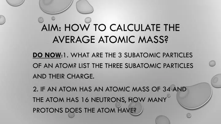 aim how to calculate the average atomic mass