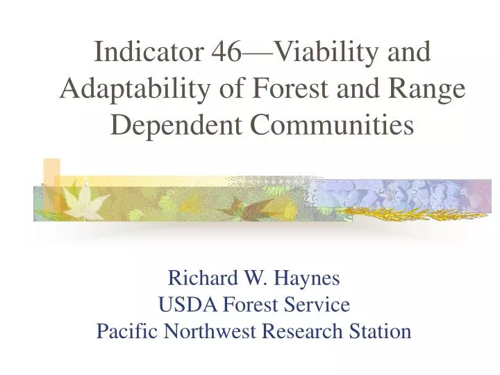 richard w haynes usda forest service pacific northwest research station