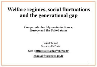 Welfare regimes, social fluctuations and the generational gap