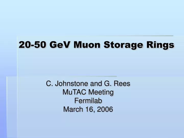 20 50 gev muon storage rings