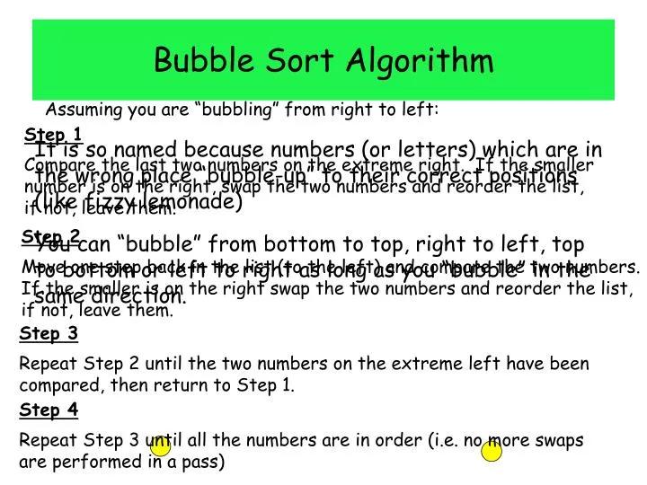 bubble sort algorithm