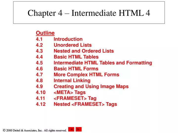 chapter 4 intermediate html 4