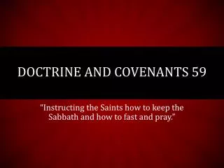 Doctrine and Covenants 59