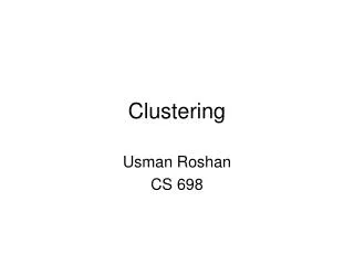 Clustering