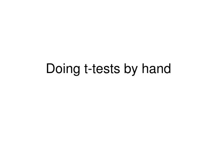doing t tests by hand