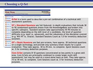 Choosing a Q-Set