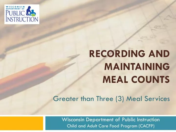 recording and maintaining meal counts