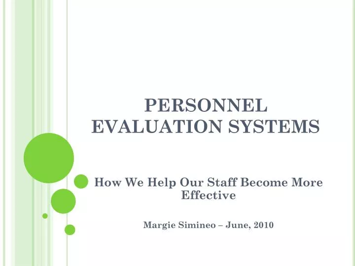personnel evaluation systems