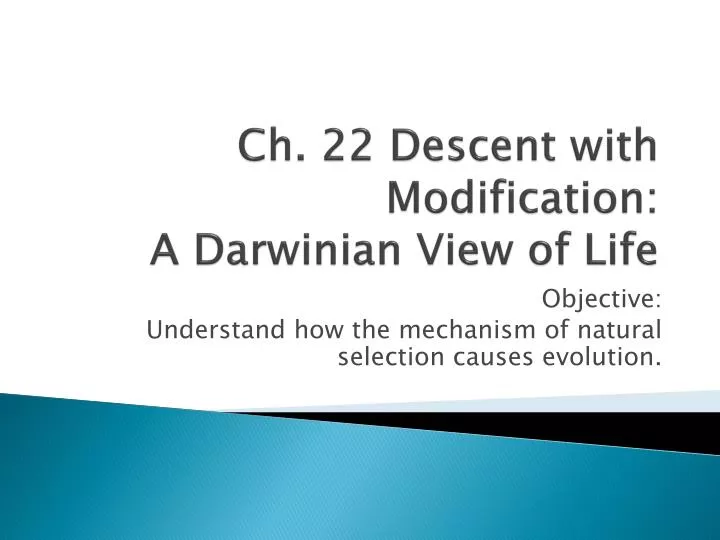 ch 22 descent with modification a darwinian view of life
