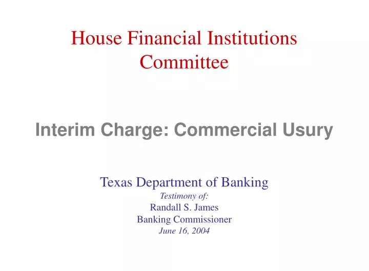 interim charge commercial usury
