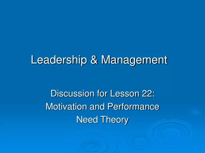 leadership management