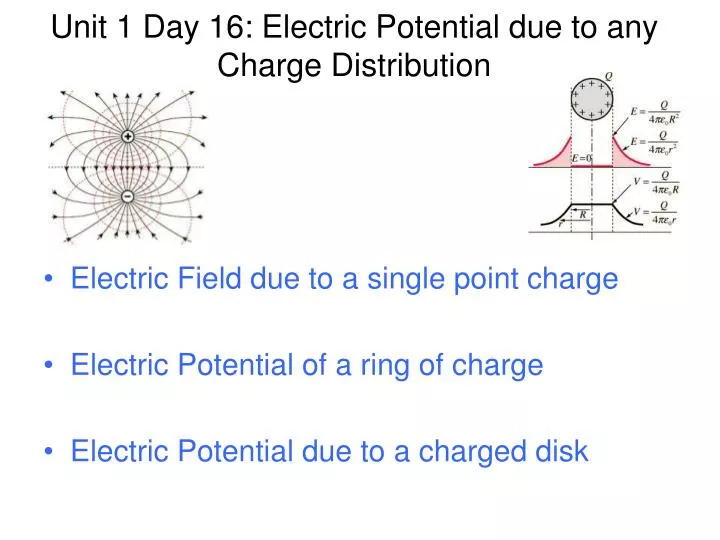 unit 1 day 16 electric potential due to any charge distribution