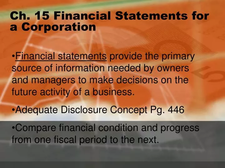 ch 15 financial statements for a corporation
