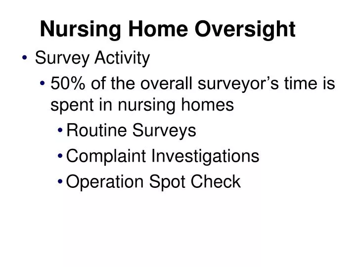 nursing home oversight