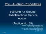Key Details for 800 MHz Air-Ground Radiotelephone Service Auction No. 65 - slide 1