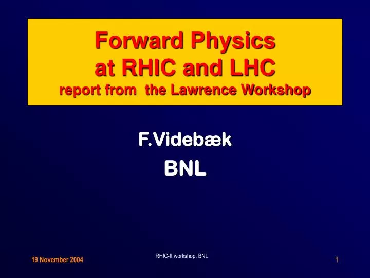 forward physics at rhic and lhc report from the lawrence workshop