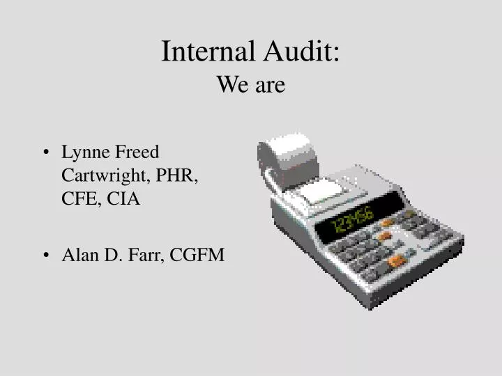 internal audit we are