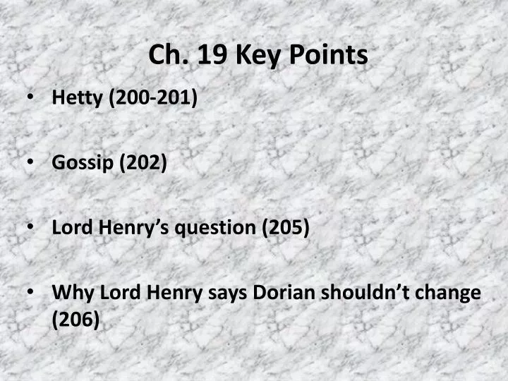 ch 19 key points