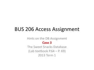 BUS 206 Access Assignment