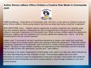 Author Donna LeBlanc Offers Children a Creative Role