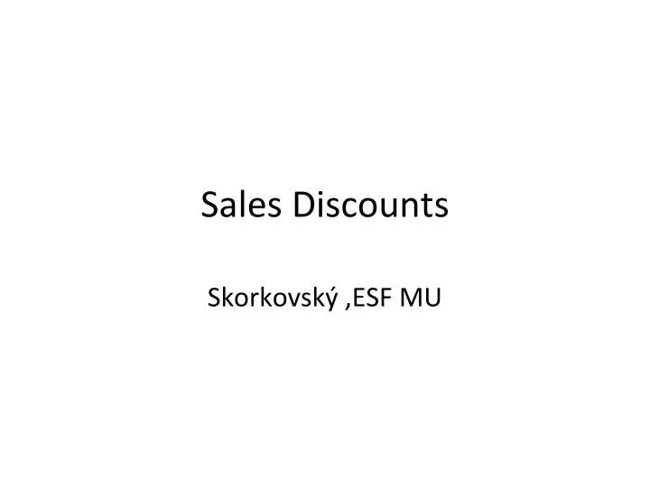 sales discounts