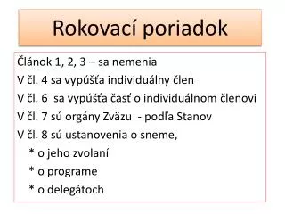 rokovac poriadok