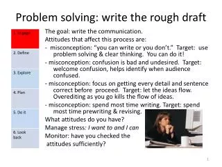 Problem solving: write the rough draft