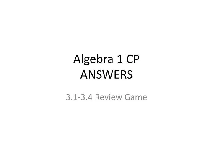 algebra 1 cp answers