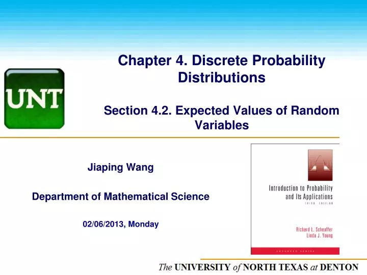 chapter 4 discrete probability distributions section 4 2 expected values of random variables