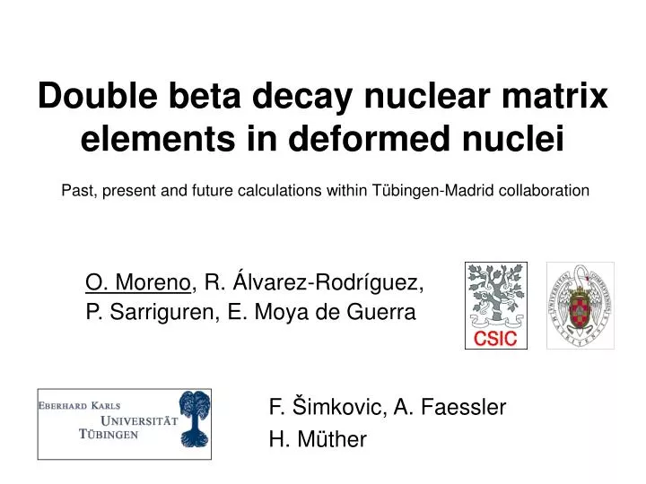 double beta decay nuclear matrix elements in deformed nuclei
