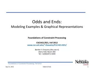 Odds and Ends: Modeling Examples &amp; Graphical Representations