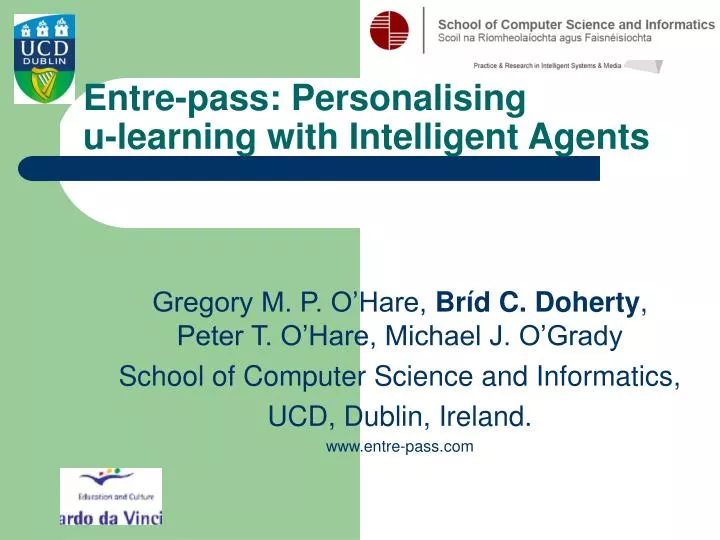 entre pass personalising u learning with intelligent agents