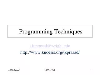 Programming Techniques