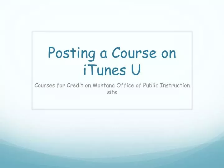 posting a course on itunes u