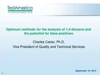 Optimum methods for the analysis of 1,4-dioxane and the potential for false positives